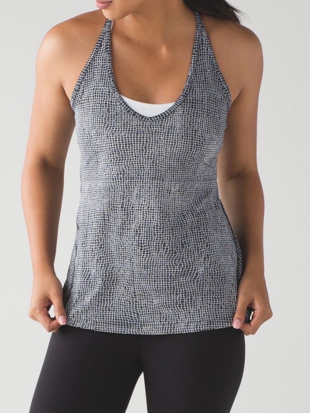 lululemon athletica Black & White Patterned Racerback Tank